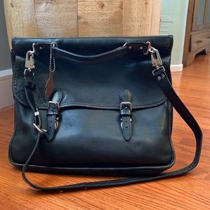 Roots Leather Crossbody Messenger Bag/ Backpack